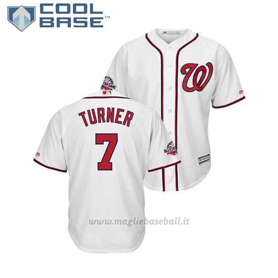 Maglia Baseball Uomo Washington Nationals Trea Turner 2018 All Star Game Cool Base Bianco